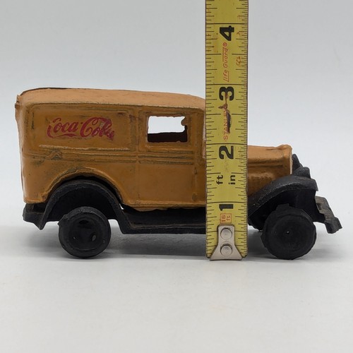 Vintage Cast Iron Coca Cola Yellow Delivery Truck - Picture 3 of 8