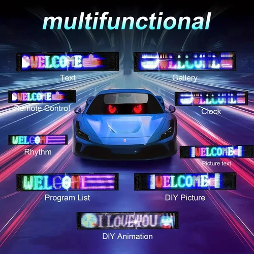 DIY Car Dynamic LED Smart Colorful Eye Lamp Soft Screen App Control Devil's Eye - Picture 4 of 24