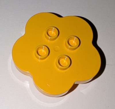 Lego DUPLO Bright Light Orange Round 4x4 Flat Top Scalloped Flower Part # 15515
