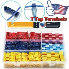 140pc T-Taps Wire Terminal Connectors Insulated 22-10 AWG Quick Splice Combo Kit