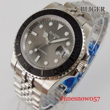 NH35 Automatic Grey Men Wristwatch Sapphire Crystal Jubilee Bracelet Date Window