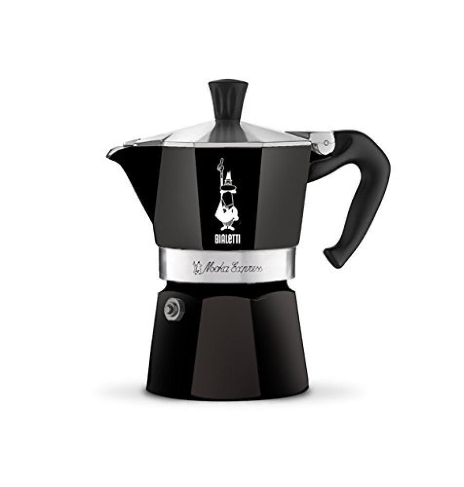 (TG. 1 Tazza) Bialetti Moka Express Black Caffettiera, Alluminio, Nero, 1 Tazza