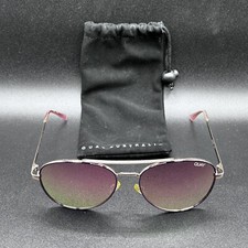 Quay Australia Single 126 Aviator Sunglasses Gold Used Damaged Lenses