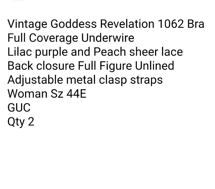 Vtg Goddess Revelation 1062 Bra Minimizer Underwire Lilac Peach Woman