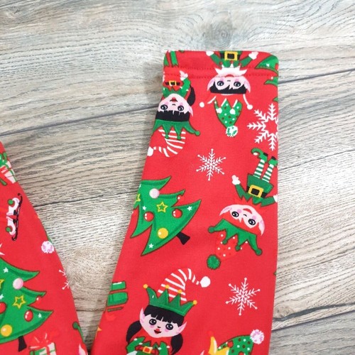 No Boundaries Flannel Childrens Girls 3-5 S/CH Christmas Holiday Elf Leggings - Picture 7 of 7