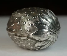 RARE! Hilliard & Thomason Strawberry Nutmeg Grater Antique 1856 Sterling Silver