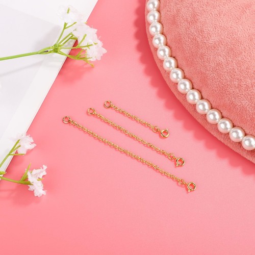 6pcs Stainless Steel Jewelry Necklace Bracelet Extender Chains Gold - 第 6/7 張圖片