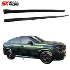 Real Carbon Fiber Side Skirts Extension Panel Body Kit Fit 2020-2023 BMW X6M F96