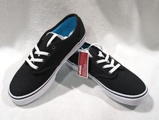 Vans Girl's Atwood Low Black/White Canvas Skate Shoes - Size 2 NWB