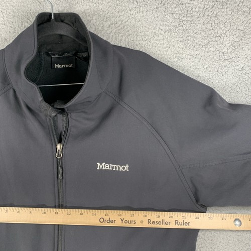 Marmot Mens Full Zip Jacket XL Lightweight Softshell Fleece Lined Black - Picture 2 of 17