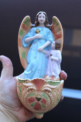 vintage bisque porcelain holy water font