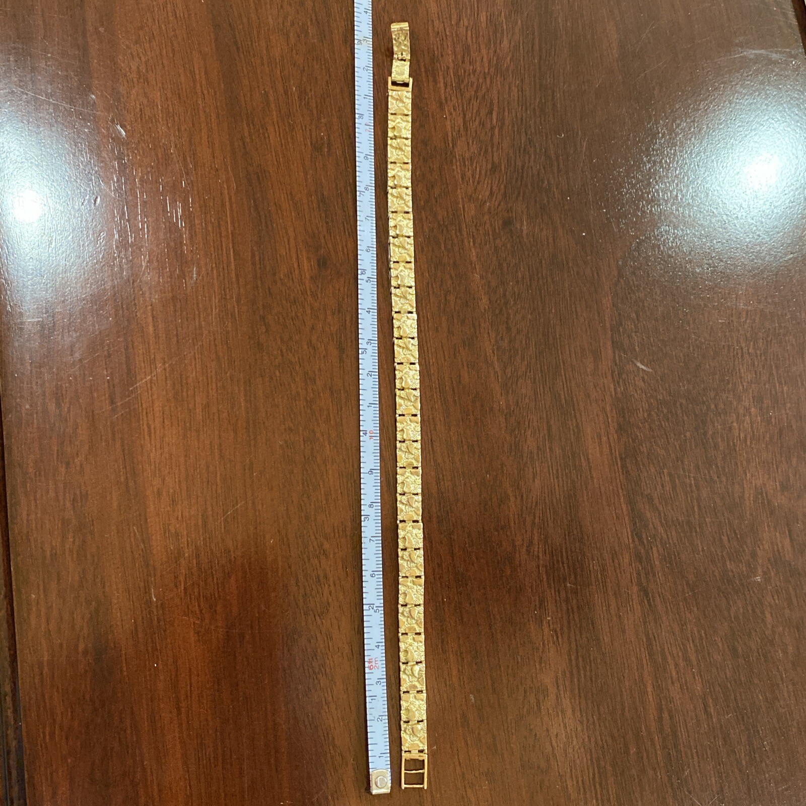 solid 14k yellow gold nugget bracelet for men/women 8.5 Inch length 17.