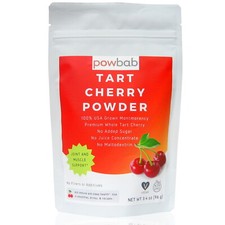 powbab Tart Cherry Powder-100 USA Montmorency Organic Whole Tart Cherry 3.4oz 
