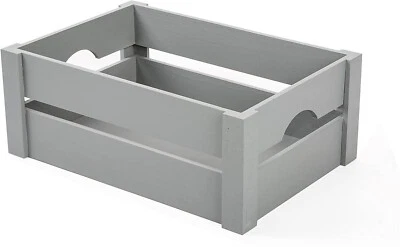 BASIC HOUSE BH Grey Wooden Crate With Handles Storage Box Shelve Box Christmas Gift