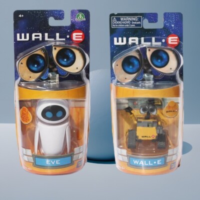 NEW Set of 2 Disney Robot Wall-E and Eee-Vah EVE robot Figure Kid's Gift