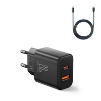 Joyroom WandladegeräT JR-TCF05 20W USB-A USB-C LadegeräT + USB-C Kabel - Schwarz