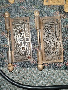 Antique Front And Back Door Brass Hinges Appr.From 1890