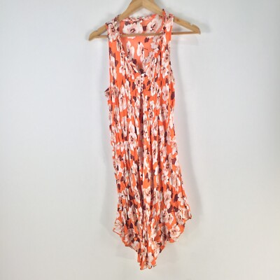 Maestro fashion womens dress US 4 aus 8 shift orange floral sleeveless 095437
