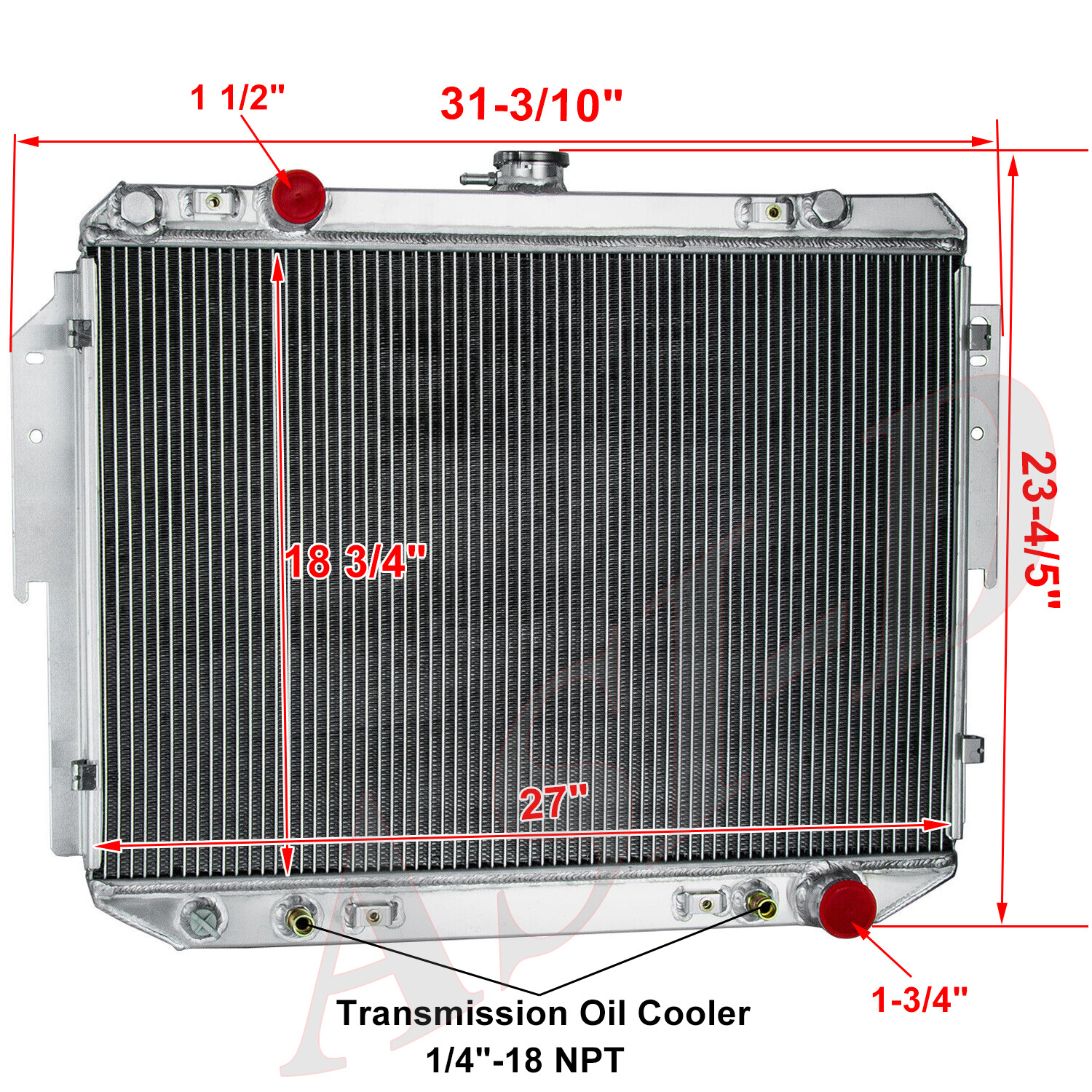 4 Row Radiator Fits 1999-03 Dodge Ram 1500 2500 3500 Van 1994-94 B150 B250 B350 thumbnail 3