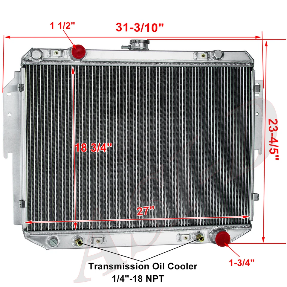 3Row Aluminum Radiator For 1999-03 Dodge B150,B250,B350 RAM 1500 2500 3500 Van Foto 3 de 4