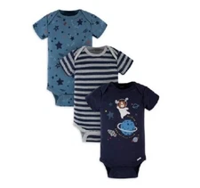 Gerber Baby Boy 3-Piece "Space" Onesies Size 0-3M