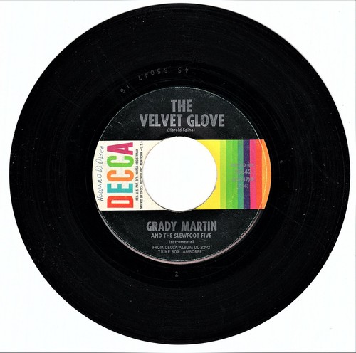 GRADY MARTIN & SLEW FOOT FIVE - HEARTACHES BY THE NUMBER - VERY GOOD PLUS 45 rpm - Picture 2 of 2