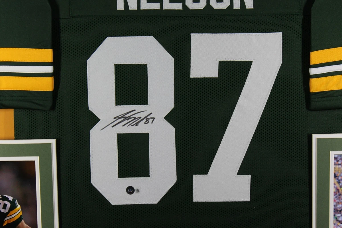 JORDY NELSON Packers green SKYLINE Signed Autographed Framed