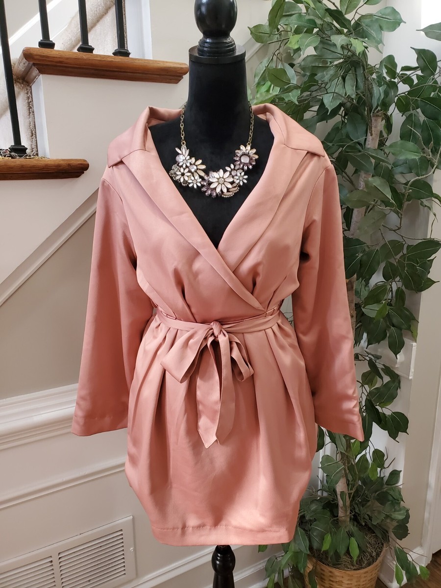 chinese dress ladies HOUSE OF CB GIORGIANA DRAPED PINK SATIN DRESS – TheLuxeLend main image 0
