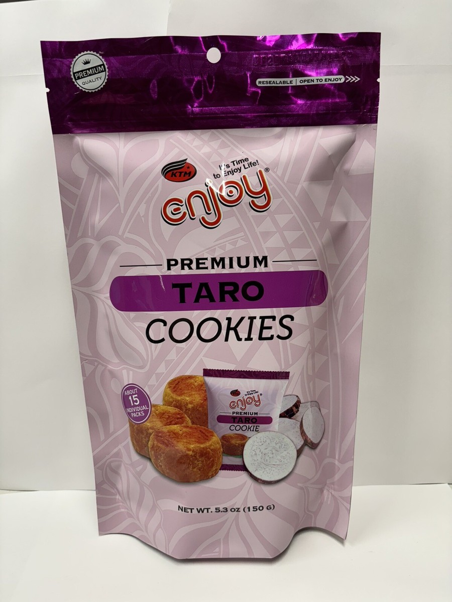 Enjoy Premium Taro Cookies Individually Wrapped 5.3oz Resealable