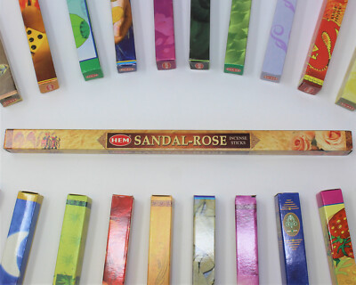 Hem Sandal Rose Incense Sticks - Five 8-Stick Boxes! (40 Sticks Total)