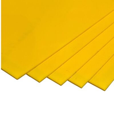 0.060'' x 12'' x 18'', HDPE Plastic Sheet, Yellow (Pack of 5)