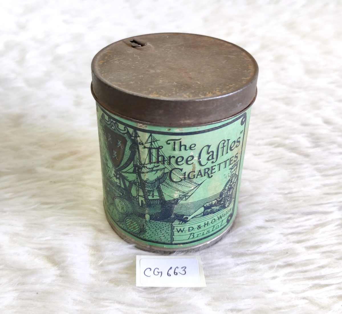 wd & ho wills tobacco tins 1930 Vintage The Three Caftles WD & HO Wills Cigarette Advertising Tin Box  CG663