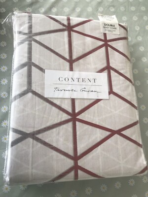 Terence Conran Inhalt Linear Teracota Doppel Bettbezug Set Neu in Verpackung