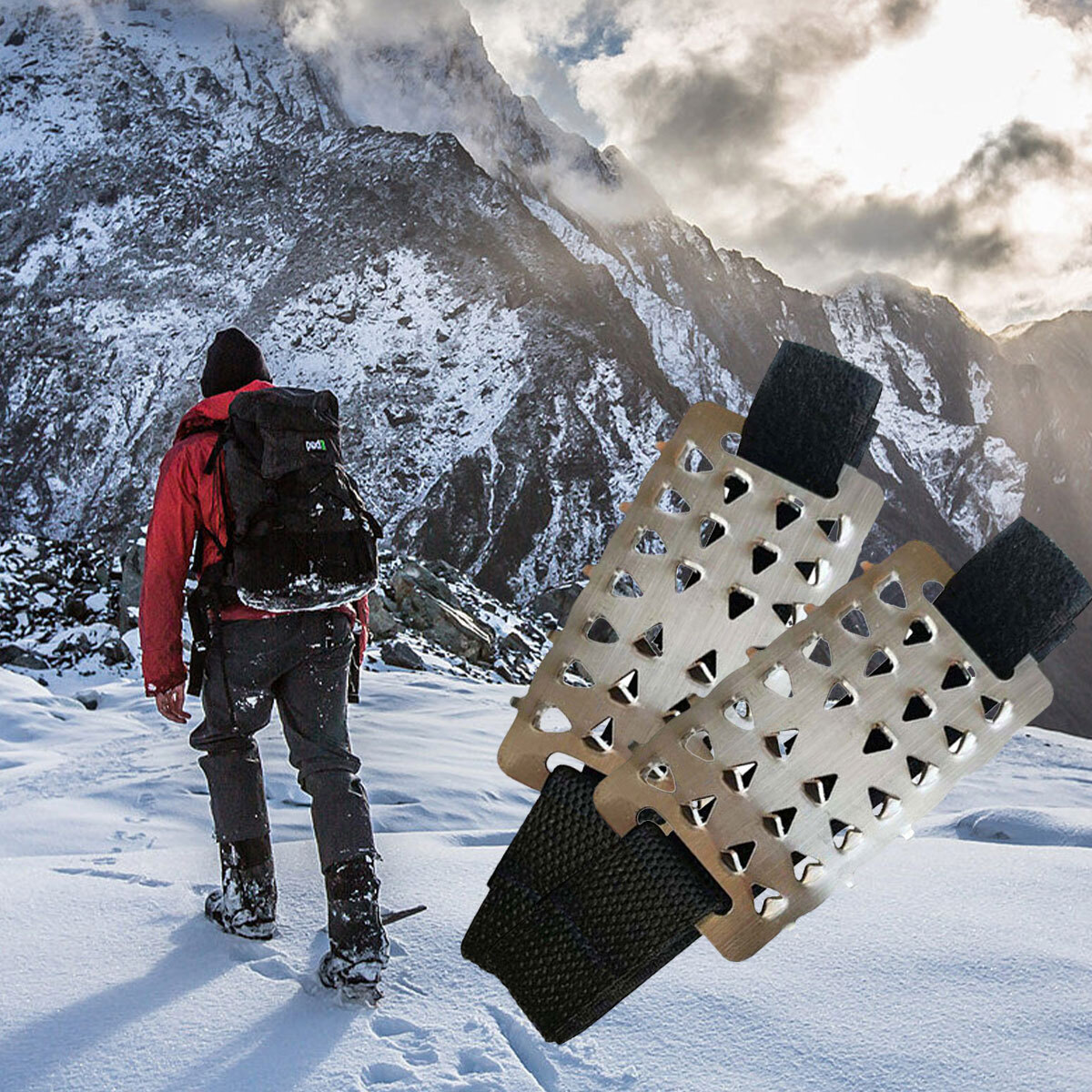 Snow Ice Anti Slip Grippers For Boots Shoes Grips Spikes Crampon Hiking