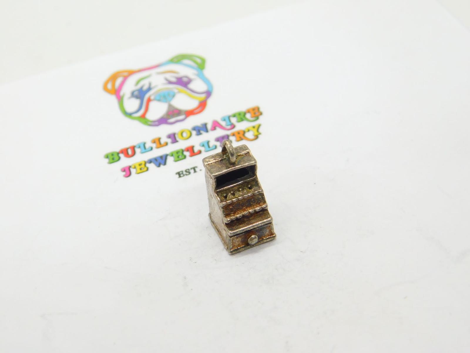 Sterling Silver Traditional Cash Register Charm Penda… Gem