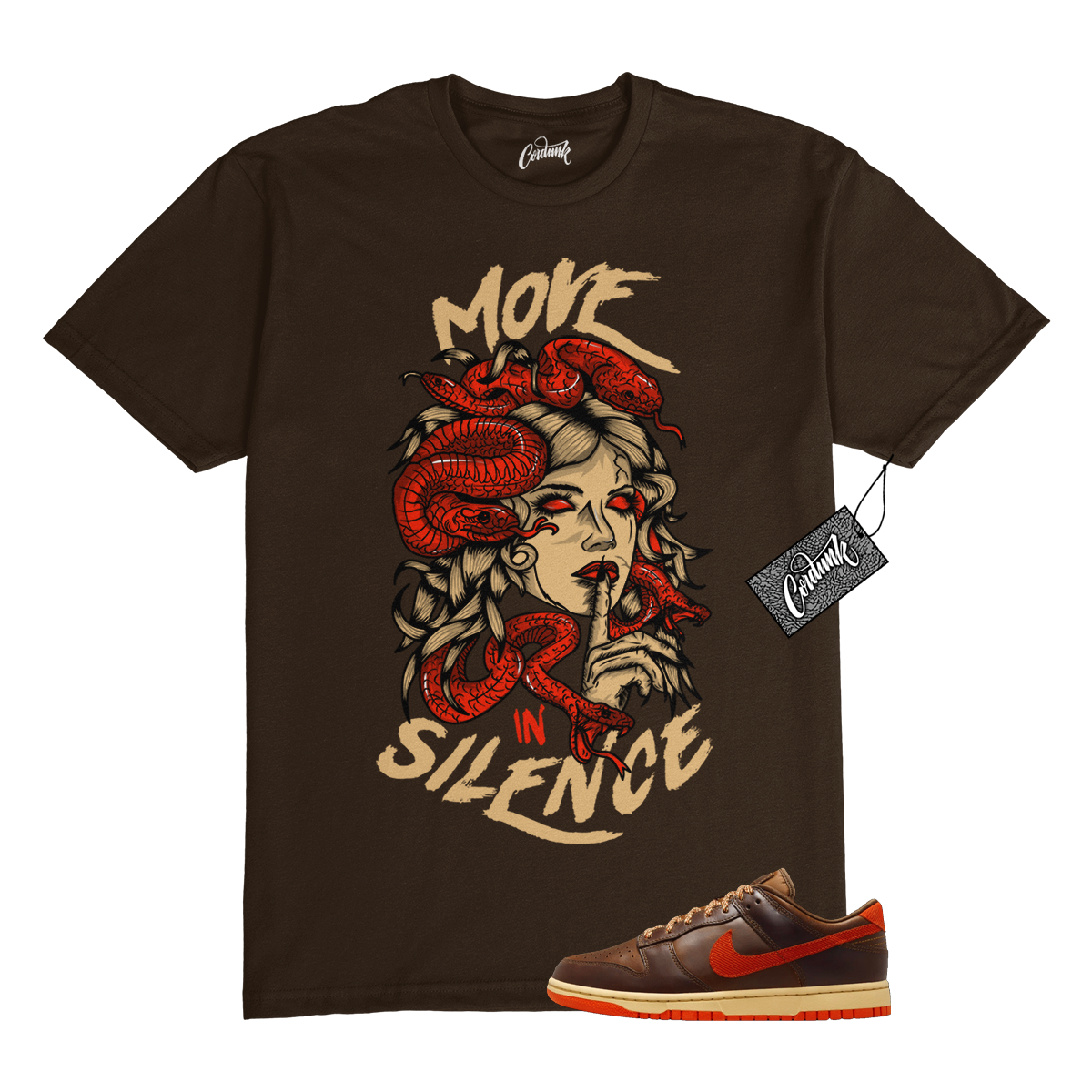 Dunk Low Light British Tan Sesame Picante Red Cacao Wow T Shirt to