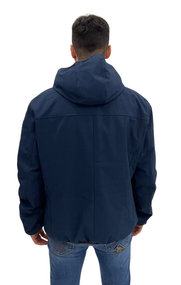 Giubbino uomo US. POLO ASSN, taglia 56 blu con cappuccio imbottito, sconto 50%. - Imagen 3 de 4