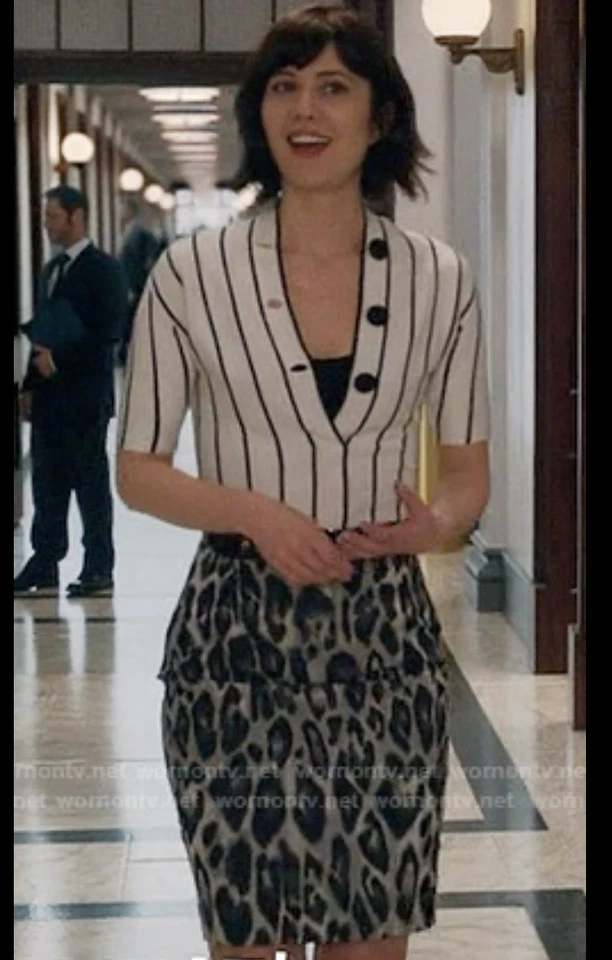 Falda recta Lanvin 2015 gris/negro estampado de leopardo hasta la rodilla talla 40 Foto 2 de 4