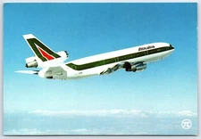 Aviation Postcard Alitalia Airlines Douglas DC-10-30 In Flight Pi Card EU1