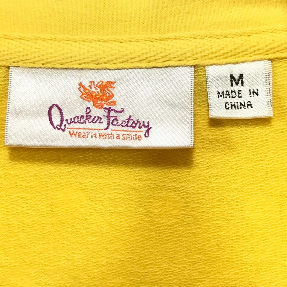 Quacker Factory Knit Jacket Womens M Yellow White Polka Dot 2 Pocket Long Sleeve - Image 4 of 4