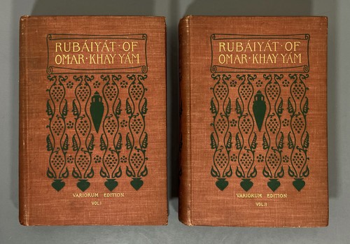 RUBÁIYAT OF OMAR KHAYYAM in English French German 2 Vol. 1896 - Deco Bookplates - Imagen 3 de 12
