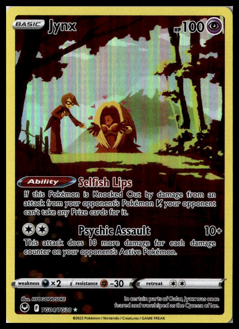 Jynx TG04/TG30 SWSH12: Silver Tempest Trainer Gallery Holo Pokemon Card NM
