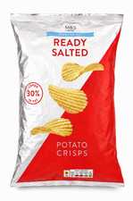 Snacks Reduced Fat Ready Salted Crinkle Cut Potato Crisps 150g Marks & Spencer