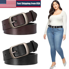 Women's Leather Belts for Jeans Pants Dresses Ladies Faux Leather Waist Belts US