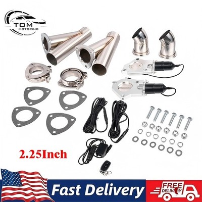 2.25'' Dual Electric Exhaust Control Valve Y Pipe Motor Kit with Remote Switch