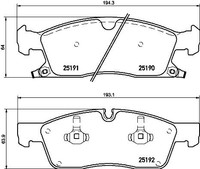 Vorderachse Brembo P 37 015 Bremsbelagsatz, Scheibenbremse FüR Dodge,Jeep