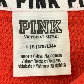 Victoria's Secret Pink sz Large L Red Lightweight Hoodie Logo Leopard Print