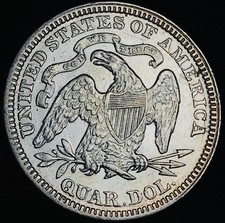 1877 Seated Liberty Quarter 25C Ungraded Choice 90% Silver US Coin CC28760