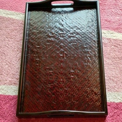 Schönes Lackgeschirr Tablett Traditionelles Handwerk Ajiro Muster...