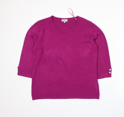 Damen UK Größe M Text. Lila Pullover Pulli